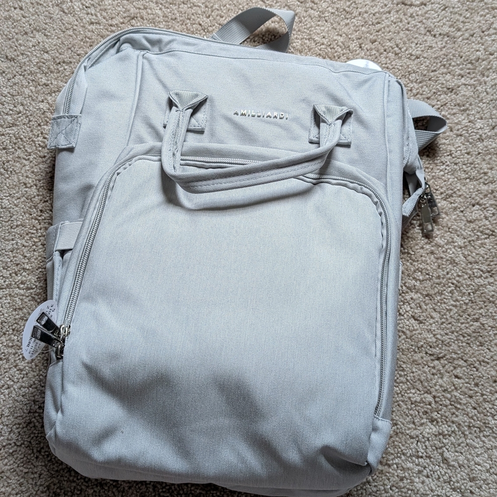 Gray Soft-Sided Backpack with Minimalist Design